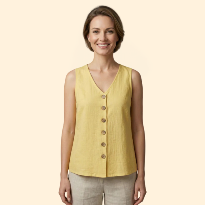 Women’s Sleeveless Blouse with V-Neckline