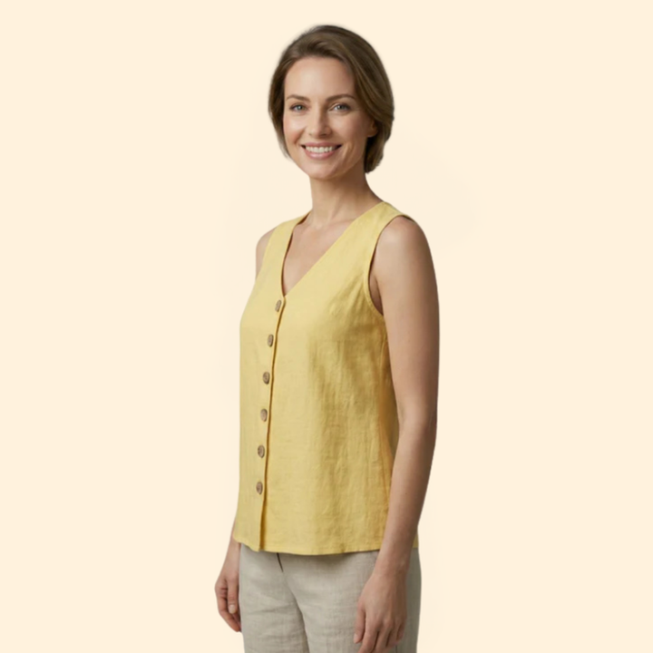Women’s Sleeveless Blouse with V-Neckline
