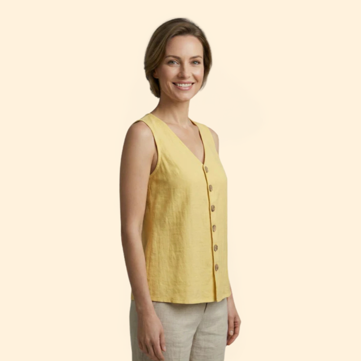 Women’s Sleeveless Blouse with V-Neckline