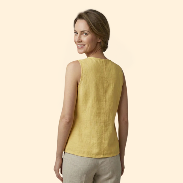 Women’s Sleeveless Blouse with V-Neckline