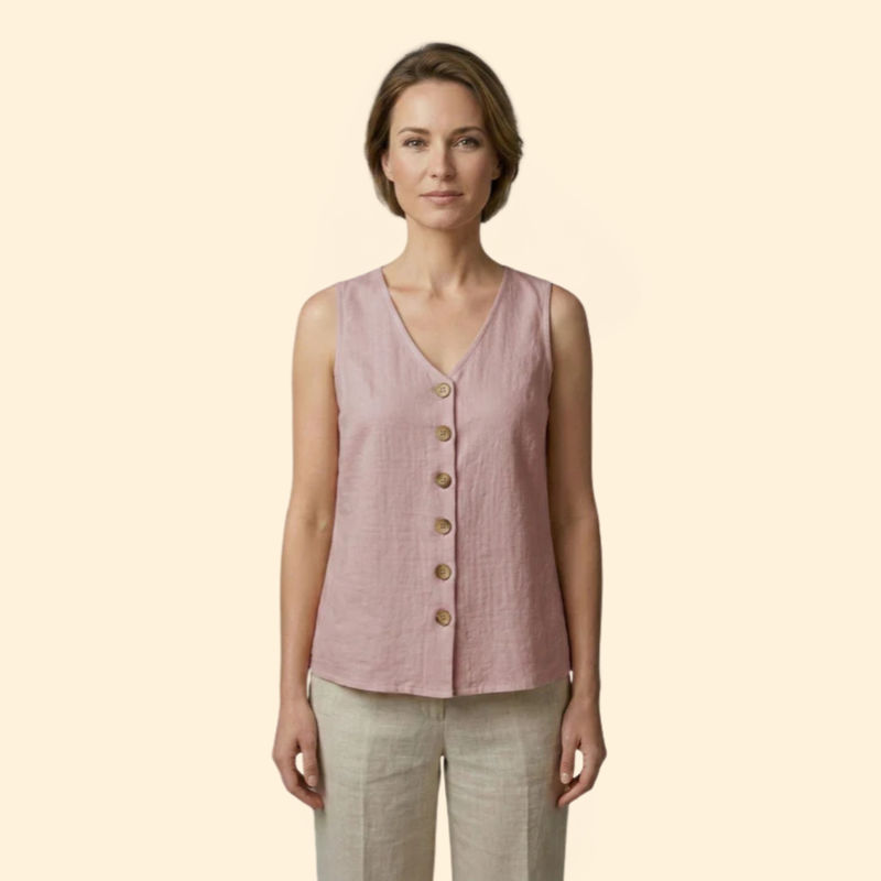 Women’s Sleeveless Blouse with V-Neckline