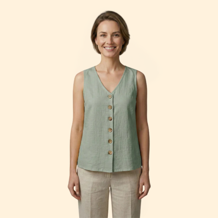 Women’s Sleeveless Blouse with V-Neckline