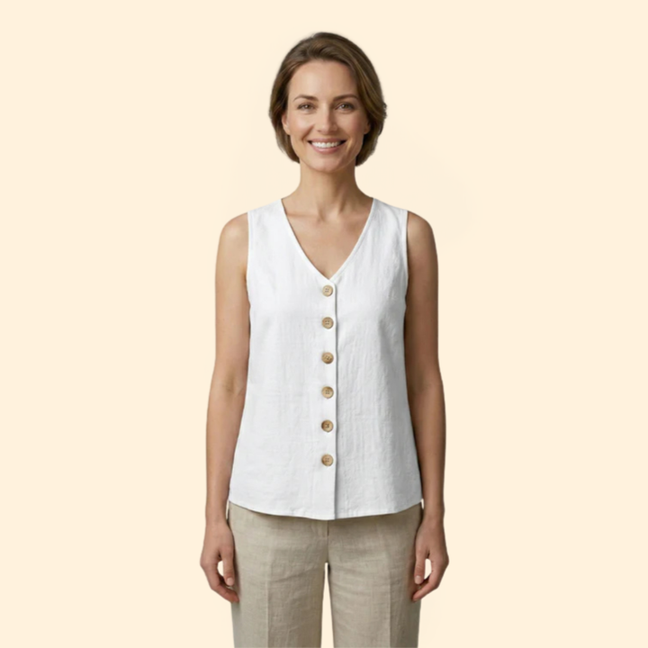 Women’s Sleeveless Blouse with V-Neckline