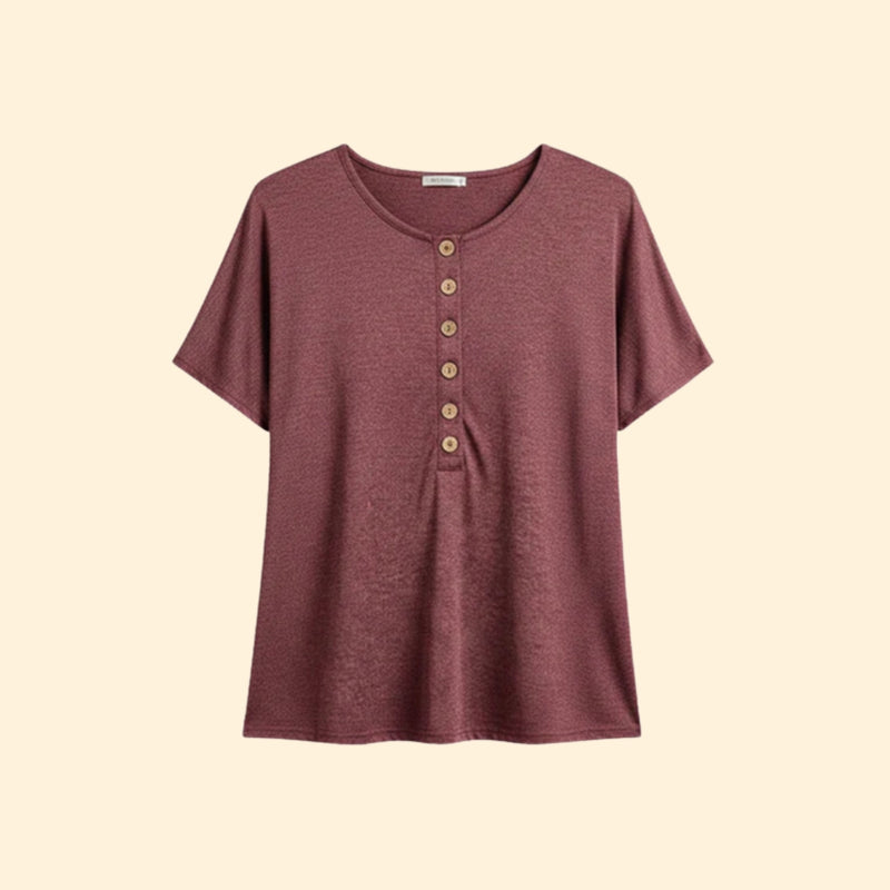 Women’s Button-Front T-Shirt with Short Sleeves