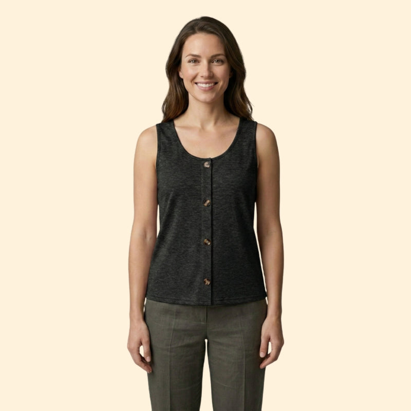 Women’s Button-Front Tank Top with V-Neck