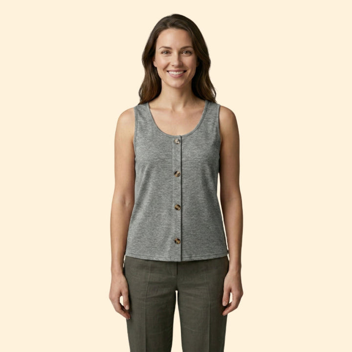 Women’s Button-Front Tank Top with V-Neck