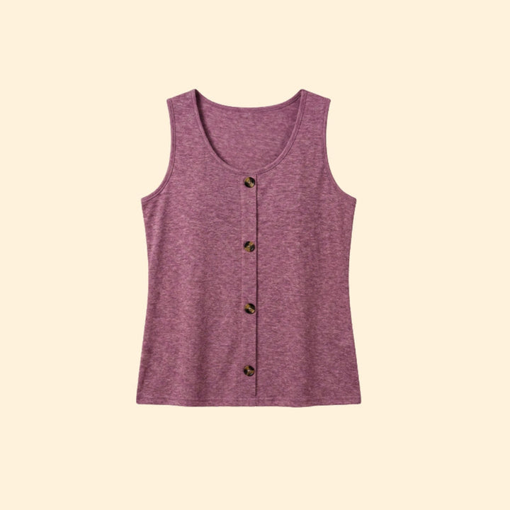 Women’s Button-Front Tank Top with V-Neck