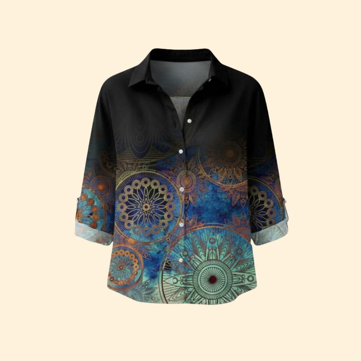 Women’s Button-up Blouse with Floral Print