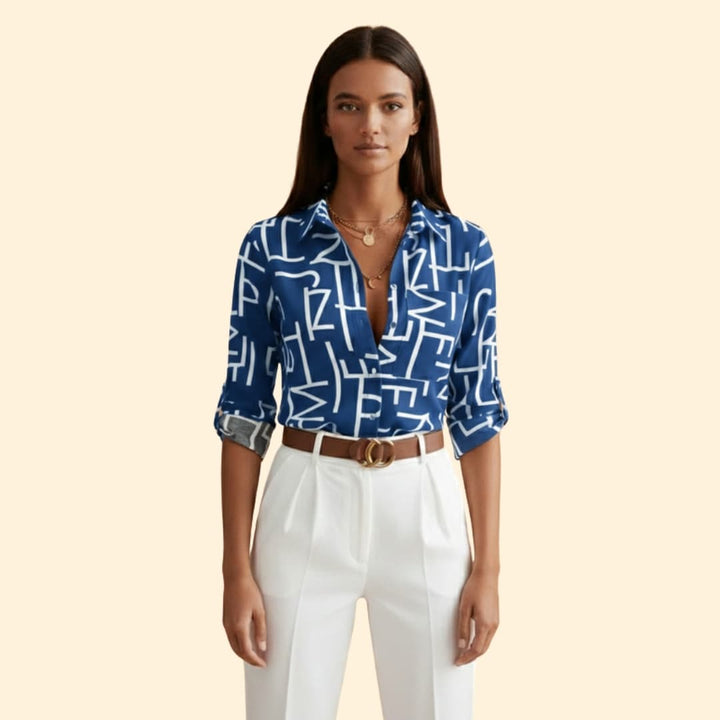 Women’s Button-up Shirt with Graphic Print