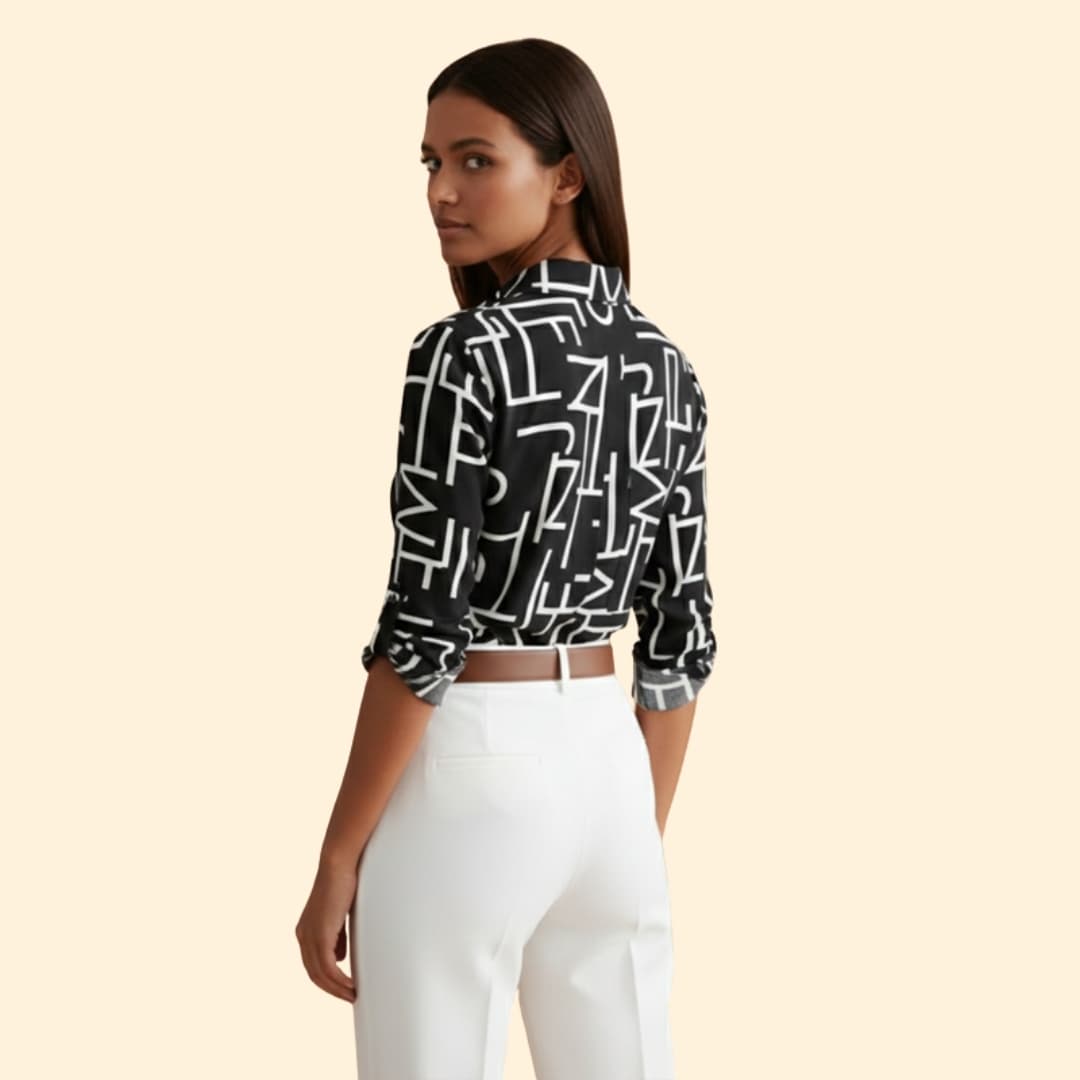 Women’s Button-up Shirt with Graphic Print
