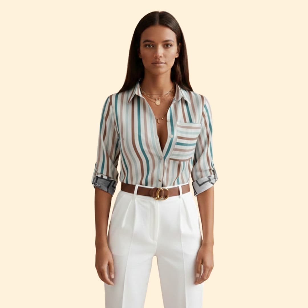 Women’s Button-up Shirt with Graphic Print