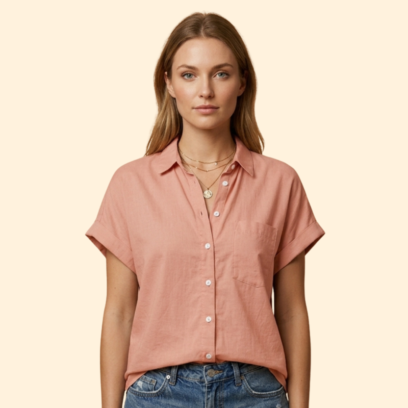 Women’s Button Down Shirt with Rolled Sleeves