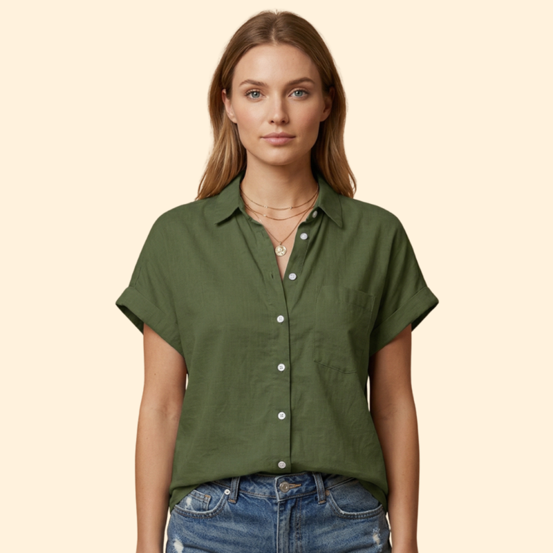 Women’s Button Down Shirt with Rolled Sleeves