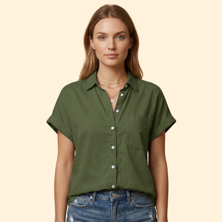 Women’s Button Down Shirt with Rolled Sleeves