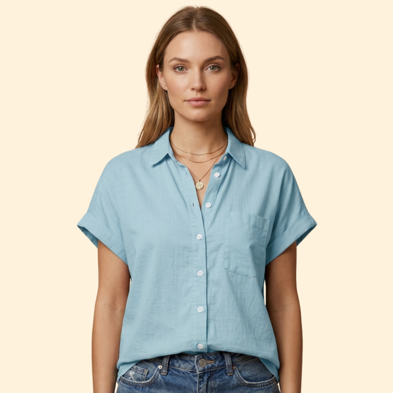 Women’s Button Down Shirt with Rolled Sleeves