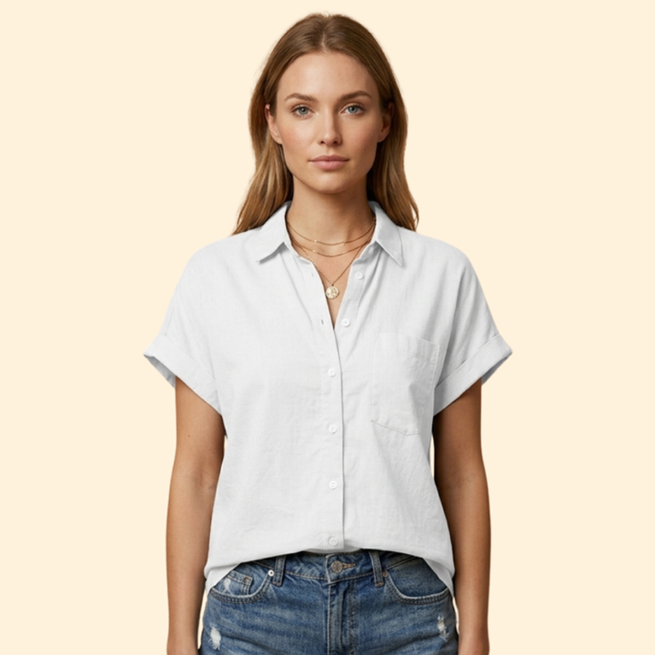 Women’s Button Down Shirt with Rolled Sleeves