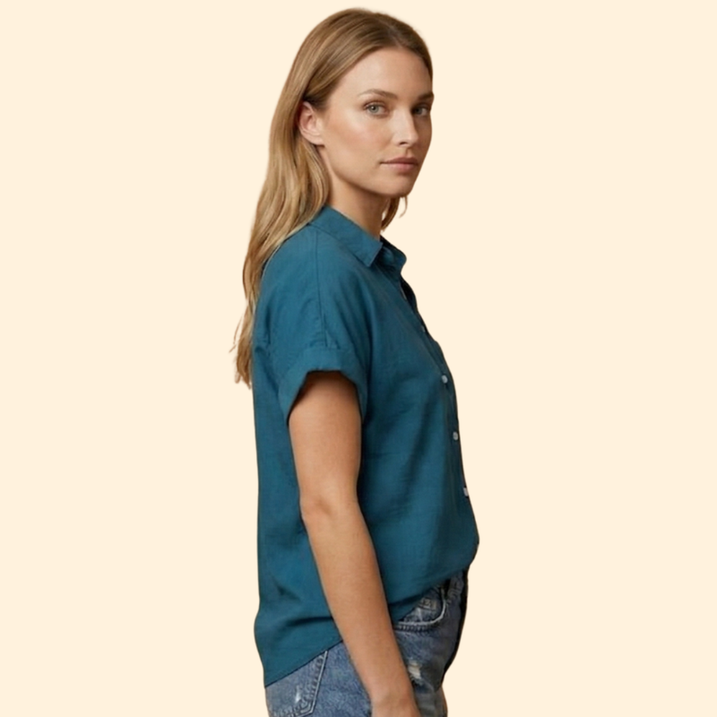 Women’s Button Down Shirt with Rolled Sleeves
