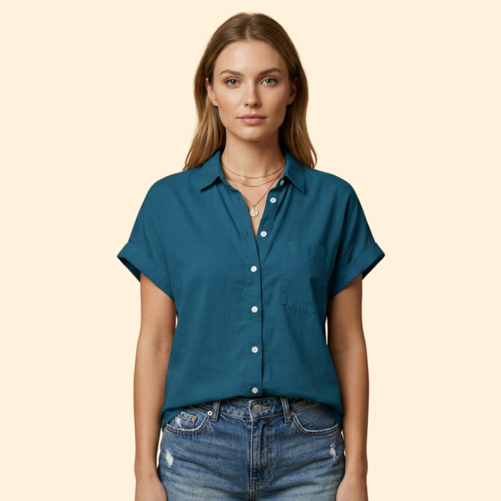 Women’s Button Down Shirt with Rolled Sleeves