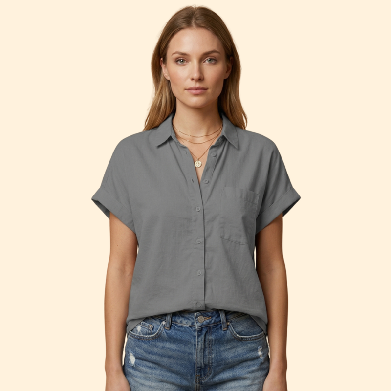 Women’s Button Down Shirt with Rolled Sleeves