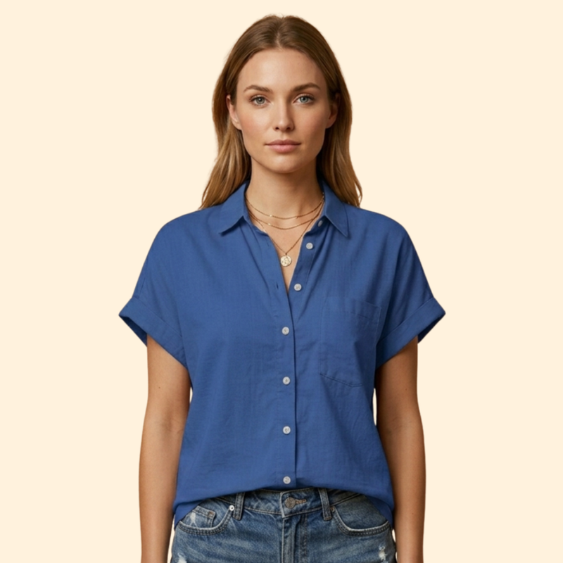 Women’s Button Down Shirt with Rolled Sleeves