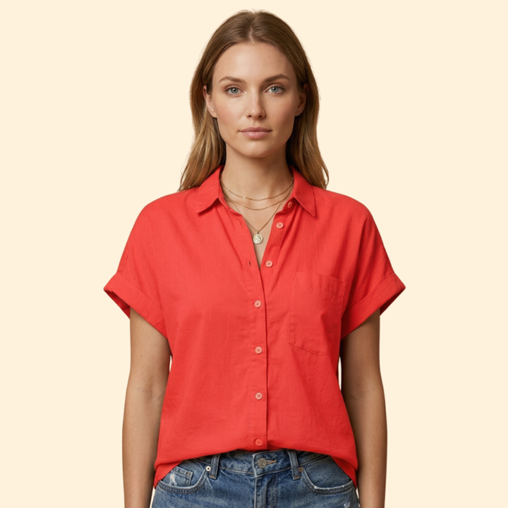 Women’s Button Down Shirt with Rolled Sleeves