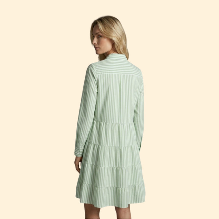 Women’s Button Front Dress with Pointed Collar