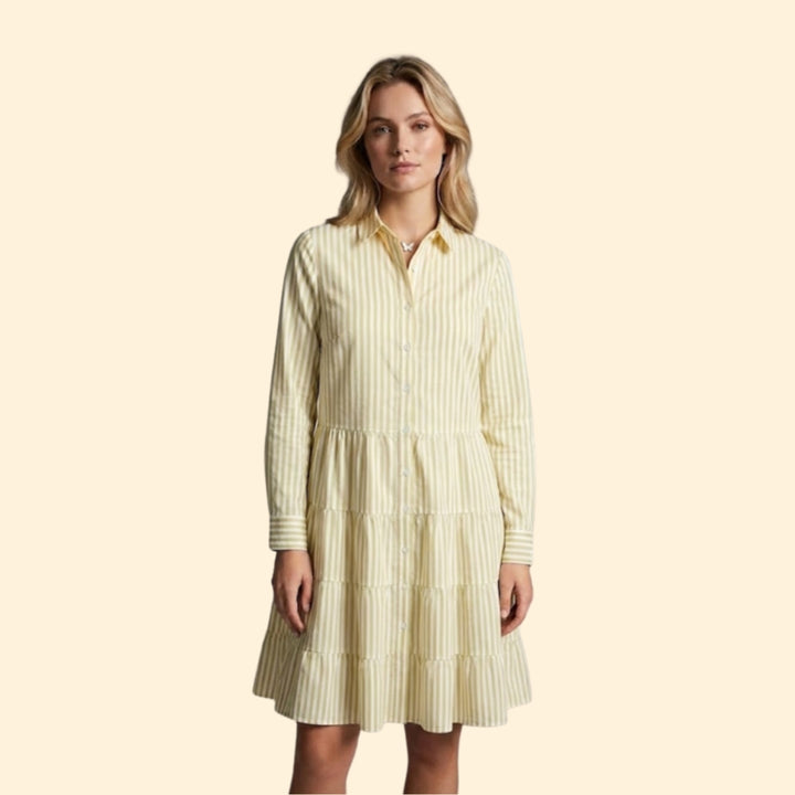 Women’s Button Front Dress with Pointed Collar