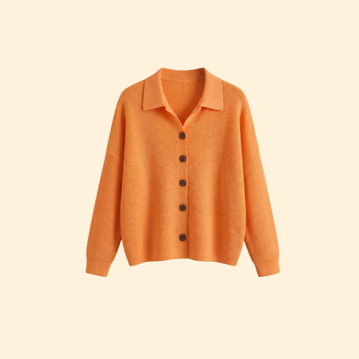 Women’s Button Front Sweater with Ribbed Texture