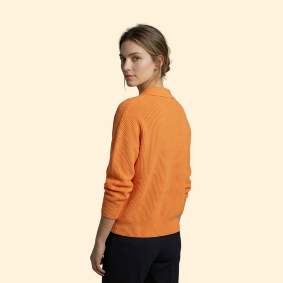 Women’s Button Front Sweater with Ribbed Texture
