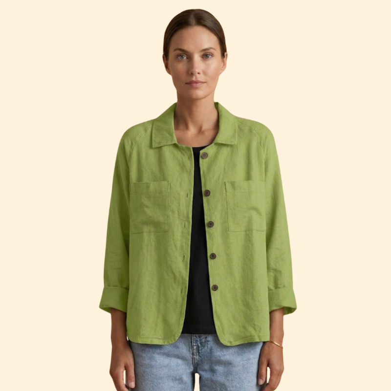 Women’s Button Jacket with Pointed Collar