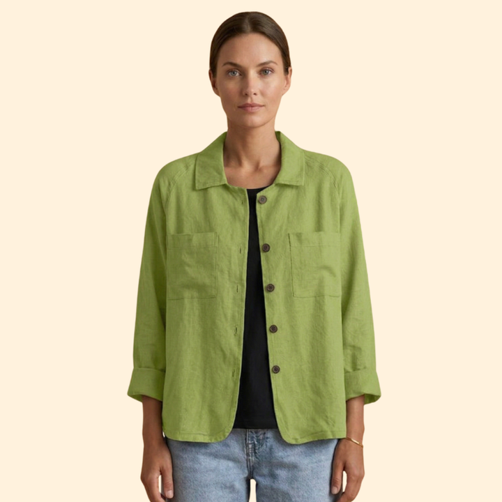 Women’s Button Jacket with Pointed Collar