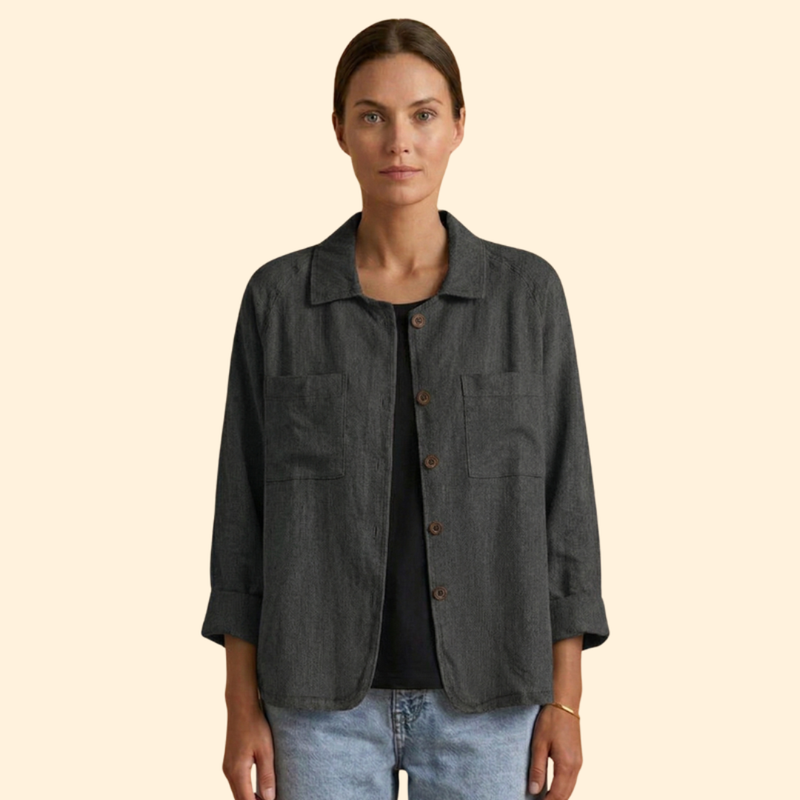 Women’s Button Jacket with Pointed Collar