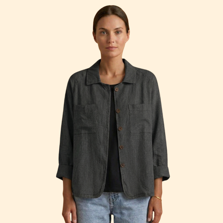 Women’s Button Jacket with Pointed Collar