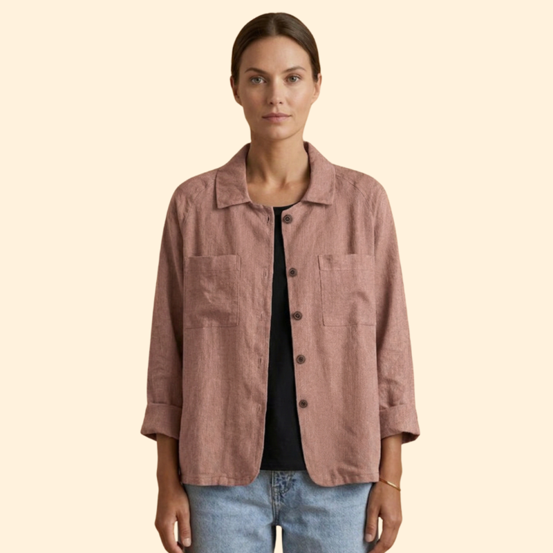 Women’s Button Jacket with Pointed Collar