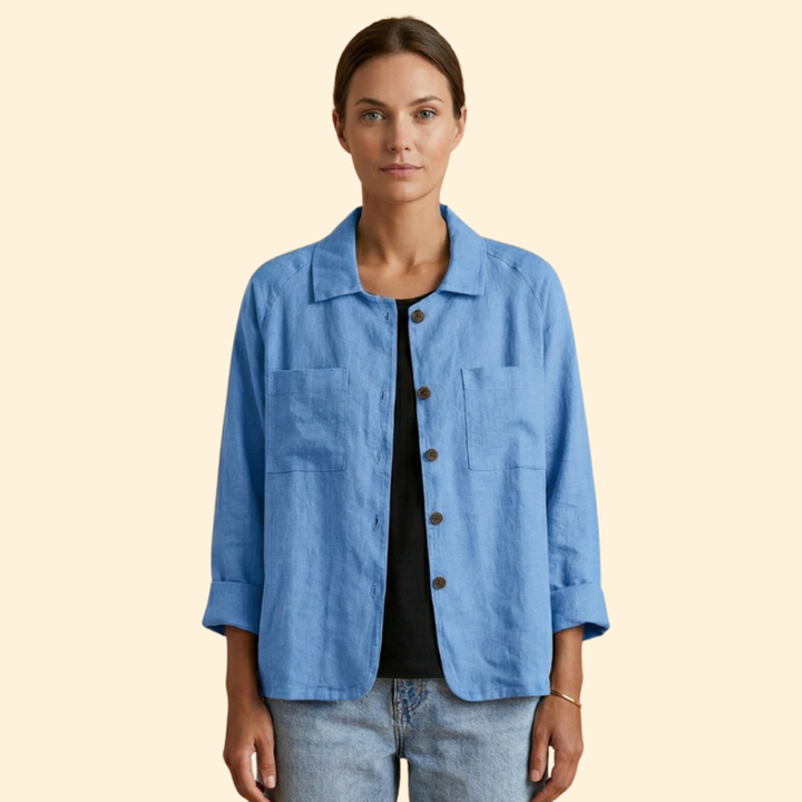 Women’s Button Jacket with Pointed Collar