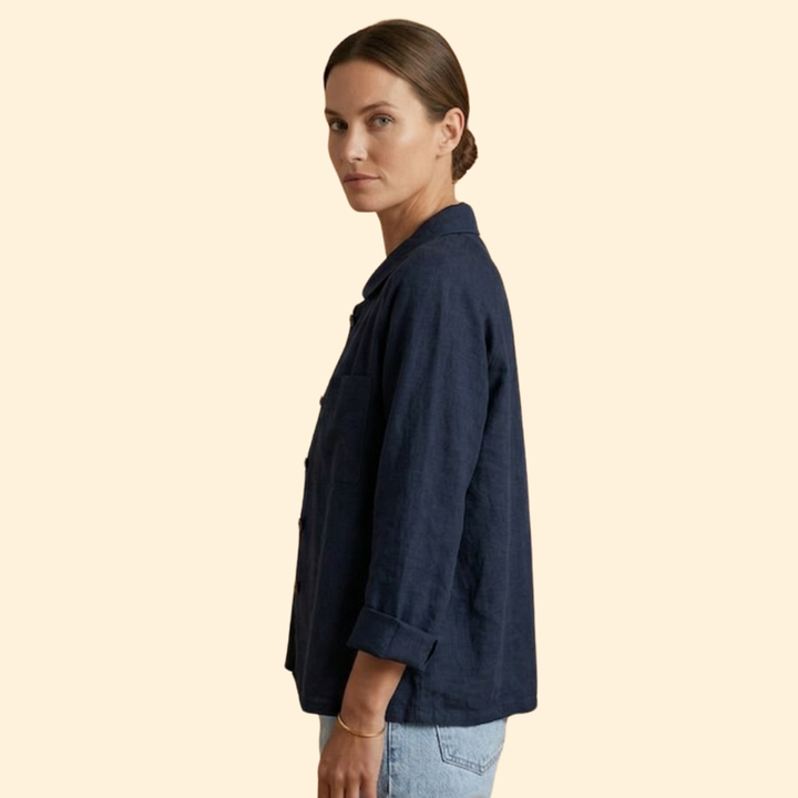 Women’s Button Jacket with Pointed Collar