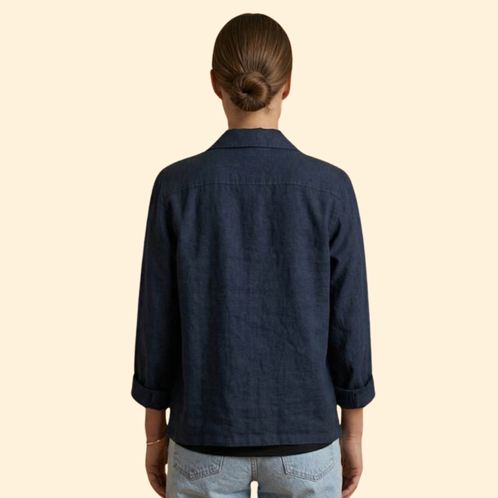Women’s Button Jacket with Pointed Collar
