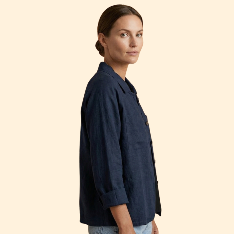 Women’s Button Jacket with Pointed Collar