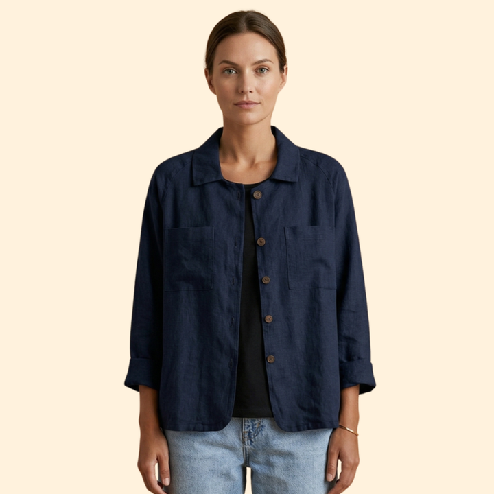 Women’s Button Jacket with Pointed Collar