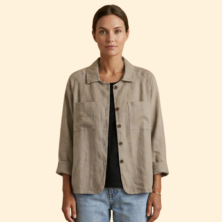 Women’s Button Jacket with Pointed Collar