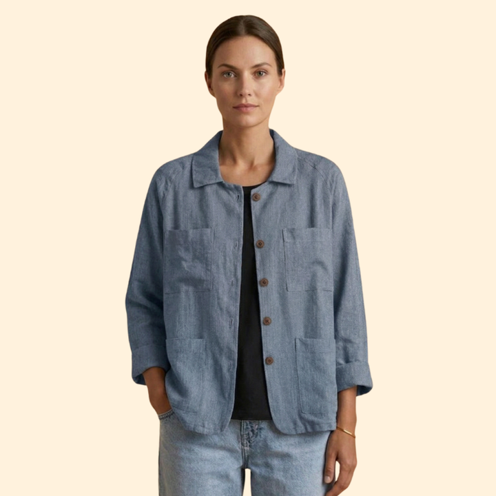 Women’s Button Jacket with Pointed Collar