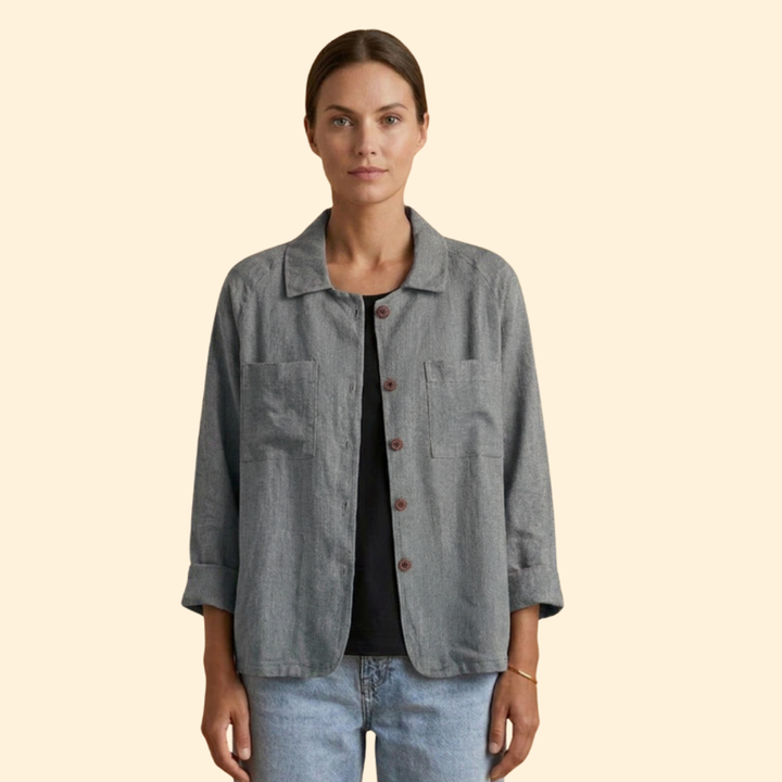 Women’s Button Jacket with Pointed Collar