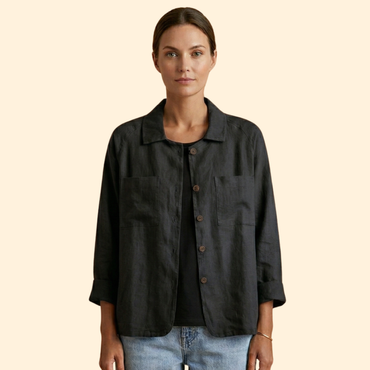 Women’s Button Jacket with Pointed Collar