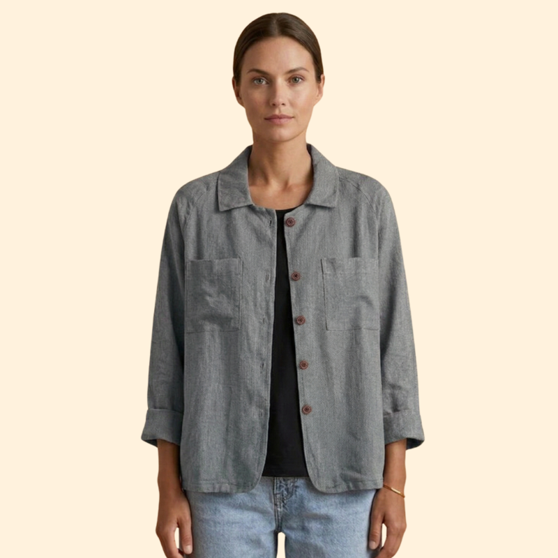 Women’s Button Jacket with Pointed Collar