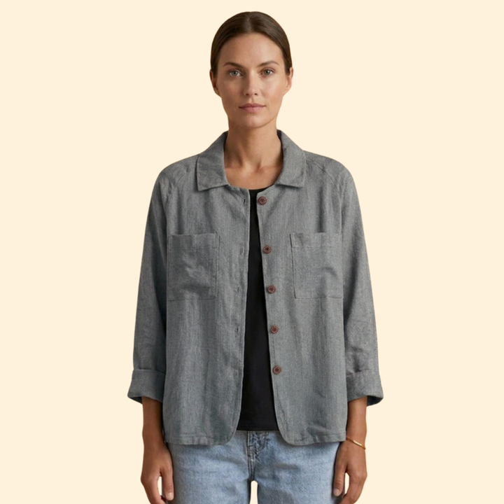 Women’s Button Jacket with Pointed Collar