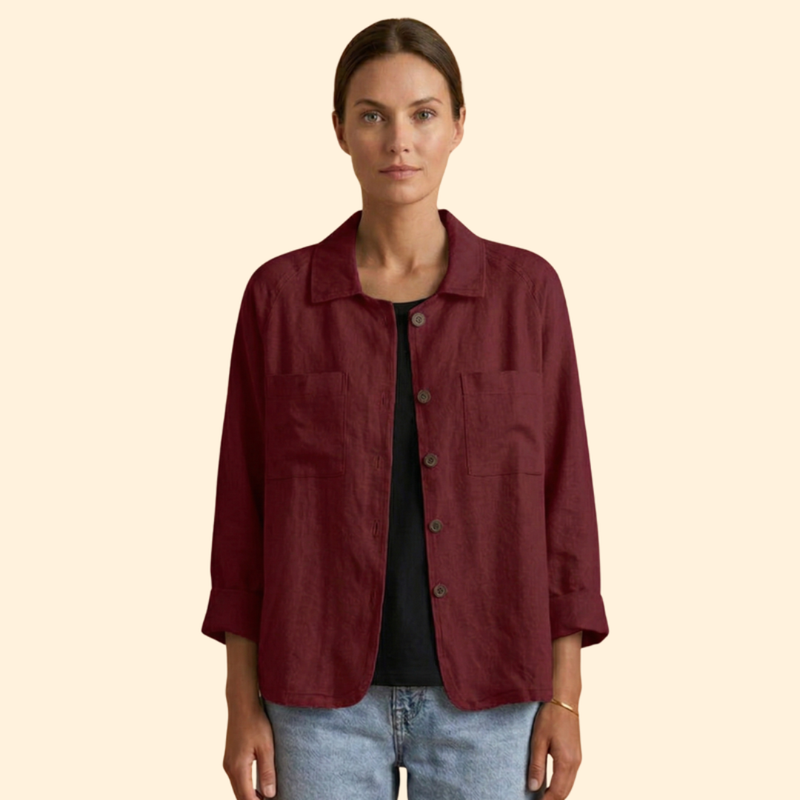 Women’s Button Jacket with Pointed Collar