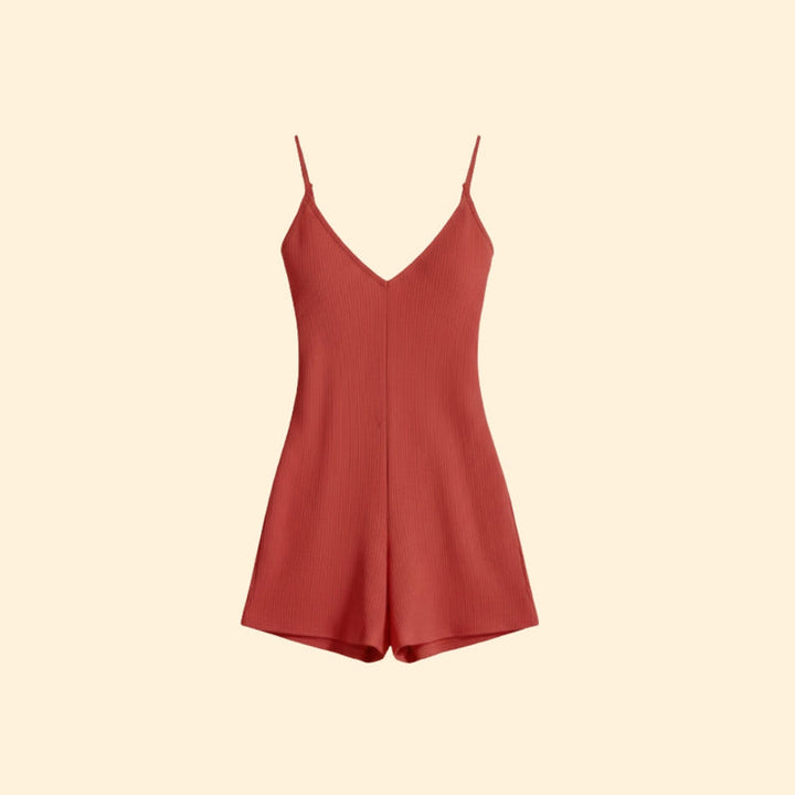 Women’s V-Neck Jumpsuit with Adjustable Straps