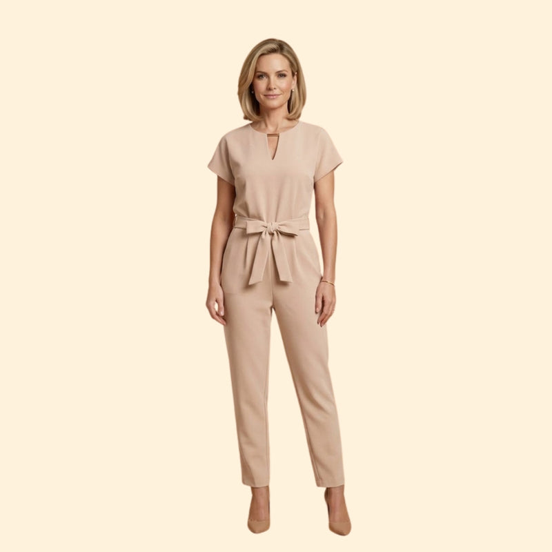 Women’s Elegant Jumpsuit with Belted Waist