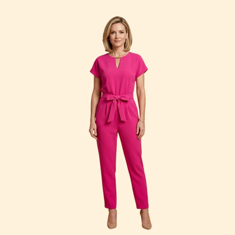Women’s Elegant Jumpsuit with Belted Waist