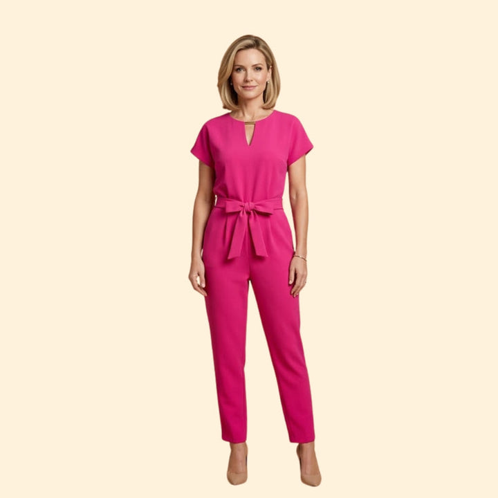 Women’s Elegant Jumpsuit with Belted Waist